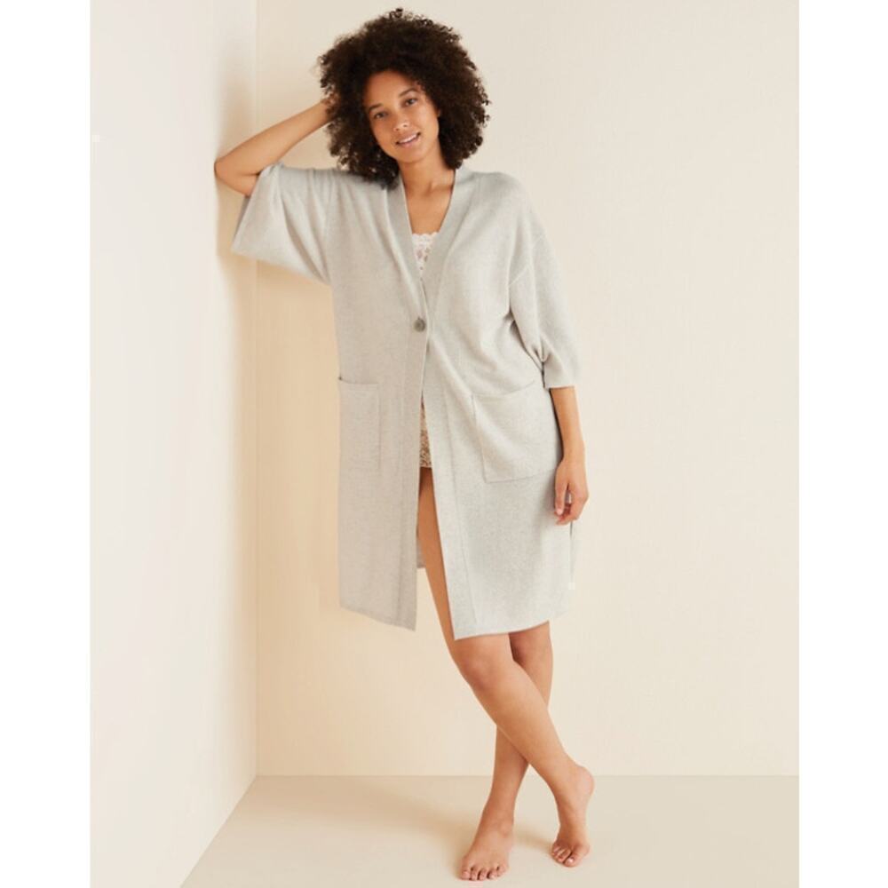 NWT Garnet Hill Oversized Cashmere Sleep Cardigan Cream Size Small Neutral Luxe